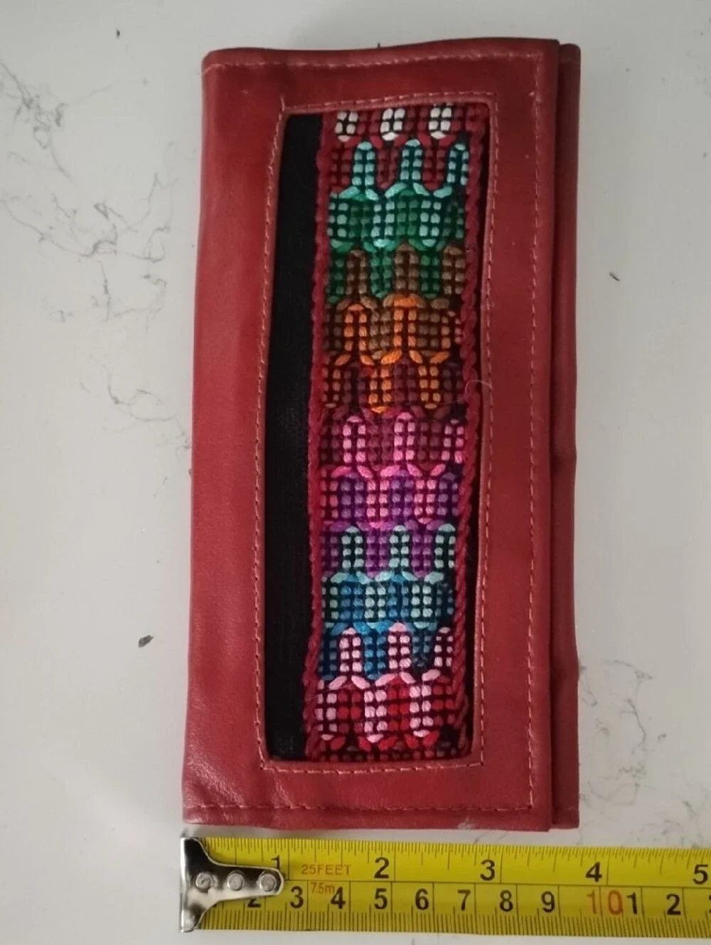 Red Women’s Embroidered Card & Key Holder